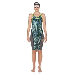 Combinaison De Natation Femme Arena Carbon Ultra Edition 2018 Dos Ouvert Blue Drops Fluo/ Yellow -Funky Trunks Soldes 001660765 006 2 1