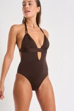 Maillot De Bain 1 Pièce Marron ELISE ALAMOR