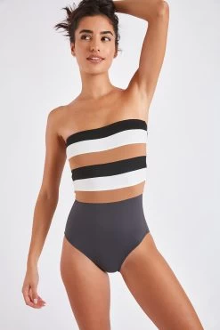 Maillot De Bain Une Pièce Bustier Anthracite LEONIE OSTEA